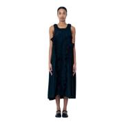 Gerimpelde Maxi Jurk met Strikken Cecilie Bahnsen , Black , Dames