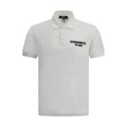 Klassieke Katoenen Polo met Monogram Dsquared2 , White , Heren