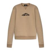 Sweatshirt met bedrukt logo Dsquared2 , Beige , Dames