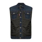 Vest gemaakt van gecombineerde materialen Dsquared2 , Black , Heren