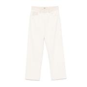 Katoen Stretch Jeans Fendi , Beige , Dames