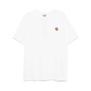 Witte Patch Detail Crew Neck T-shirt Kenzo , White , Heren