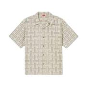 Gestructureerde Jacquard Hawaiiaans Overhemd Kenzo , Beige , Heren