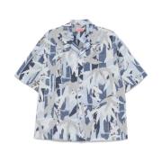 Blauwe Camp Kraag Shirt Kenzo , Blue , Heren