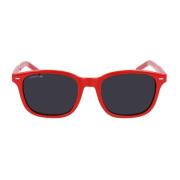 Rode Injectie Zonnebril met Grijze Lens Lacoste , Red , Heren