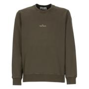 Groene Katoenen Sweatshirt met Logoprint Stone Island , Green , Heren