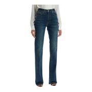 Flare Mid-Rise Jeans met Contrasterende Stiksels Tom Ford , Blue , Dam...