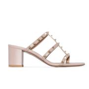 Poederroze Rockstud Kooi Muiltjes Valentino , Pink , Dames