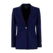 Stretch Wool Grain De Jas Versace , Blue , Dames