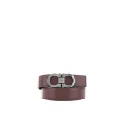 Omkeerbare Gancini gesp kalfsleren riem Salvatore Ferragamo , Brown , ...