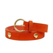 Studded Shell Riem Fabienne Chapot , Brown , Dames