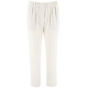 Vloeibare en Verfijnde Regular Fit Broek Brunello Cucinelli , White , ...