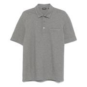 Katoenen Polo Shirt 3 Knopen Italië Ermenegildo Zegna , Gray , Heren