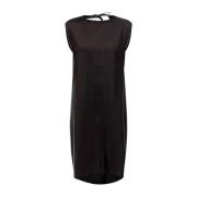 Elegante Midi Jurk met V-hals MM6 Maison Margiela , Black , Dames