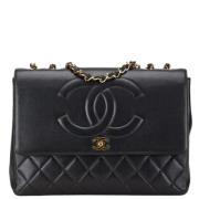 Pre-owned Leather chanel-bags Chanel Vintage , Black , Dames