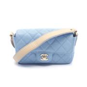 Pre-owned Leather chanel-bags Chanel Vintage , Blue , Dames