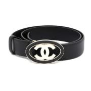 Pre-owned Leather belts Chanel Vintage , Black , Dames