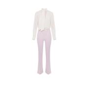 Viscose jumpsuit met georgette overhemd Elisabetta Franchi , Multicolo...