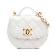 Pre-owned Leather chanel-bags Chanel Vintage , White , Dames