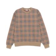 Geborduurde Logo Crew Neck Sweater Burberry , Brown , Heren