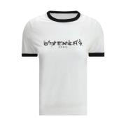 Monogram Katoenen Ringer T-Shirt Givenchy , White , Dames