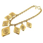 Pre-owned Fabric necklaces Chanel Vintage , Yellow , Dames