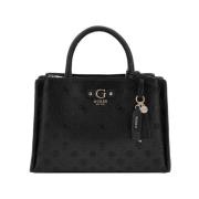 Elegante zwarte handtas met gouden details Guess , Black , Dames