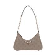 Elegante Grijze Handtas met Gouden Details Guess , Beige , Dames