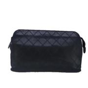 Pre-owned Leather clutches Chanel Vintage , Black , Dames