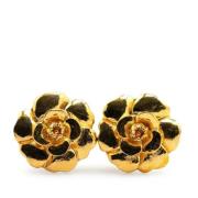 Pre-owned Metal earrings Chanel Vintage , Yellow , Dames