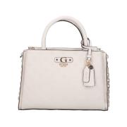 Elegante Beige Handtas met Gouden Details Guess , Beige , Dames