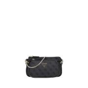 Elegante zwarte handtas met gouden details Guess , Black , Dames