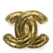 Pre-owned Metal brooches Chanel Vintage , Yellow , Dames