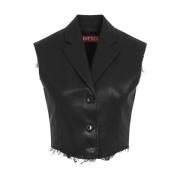 Chique Zwarte Vest Aw24 Diesel , Black , Dames