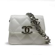 Pre-owned Leather chanel-bags Chanel Vintage , White , Dames