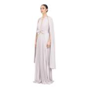 Paarse Elegante Lange Jurk met Mantel Elisabetta Franchi , Gray , Dame...