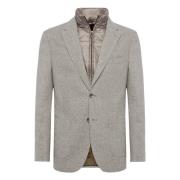 Micro Fancy Wol Afneembare Bij Blazer Boggi Milano , Gray , Heren