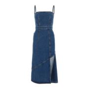 Stijlvolle Denim Jurk voor Vrouwen Alexander McQueen , Blue , Dames