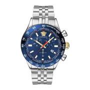 Heren chronograaf Hellenyium Ve2U01024 Blauw Zilver Versace , Gray , H...