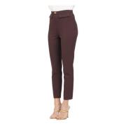 Bruine elegante broek met voorflappen Elisabetta Franchi , Brown , Dam...