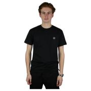 Zwart Borstlogo T-shirt Stone Island , Black , Heren