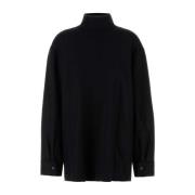 Zwarte wollen blend blouse Jil Sander , Black , Dames