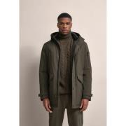 Heren Parka met Afneembare Capuchon Bugatti , Green , Heren