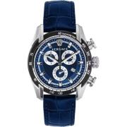 Heren Chronograaf V-Ray Chrono Zilver Blauw Ve2I00721 Versace , Blue ,...