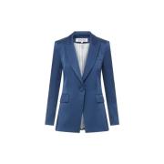 Blauwe Lange Lean Dickey Jas Veronica Beard , Blue , Dames