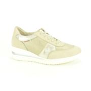 Beige/Goud Stretch Sneakers Mephisto , Beige , Dames