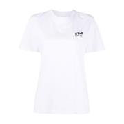 Sterrenprint T-shirt en Polo in Wit Golden Goose , White , Dames