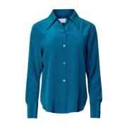 Zijden Shirt Leona Stijl Equipment , Green , Dames