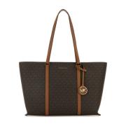 Canvas Temple Shopping Bag Michael Kors , Brown , Dames