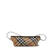 Schoudertas met Vintage Ruitpatroon Burberry , Brown , Dames